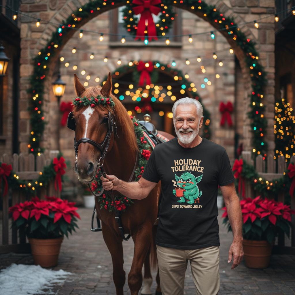 Unisex shirt with goblin design in black or navy.