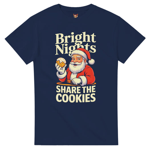 Unisex shirt with Santa design in black or navy.