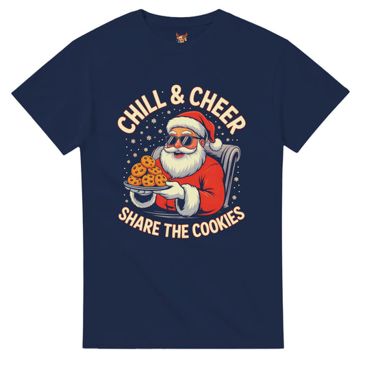 Unisex shirt with Santa design in black or navy.