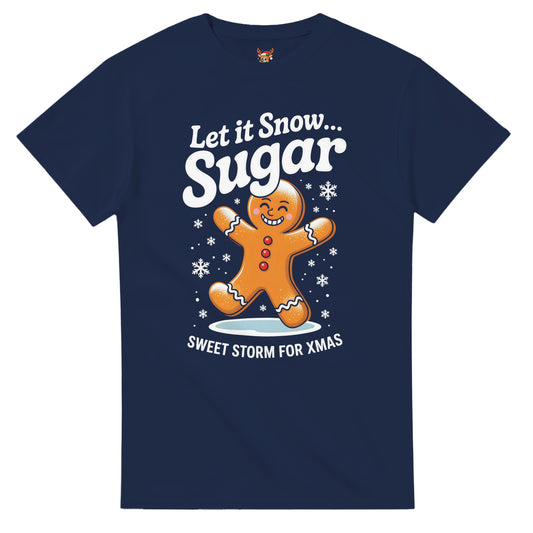 Unisex shirt with gingerbread design in black or navy.