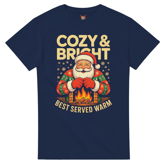 Unisex shirt with Santa design in black or navy.