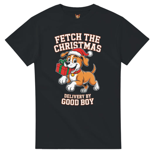 Unisex shirt with dog design in black or navy.