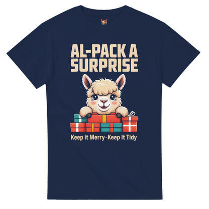 Unisex shirt with alpaca design in black or navy.