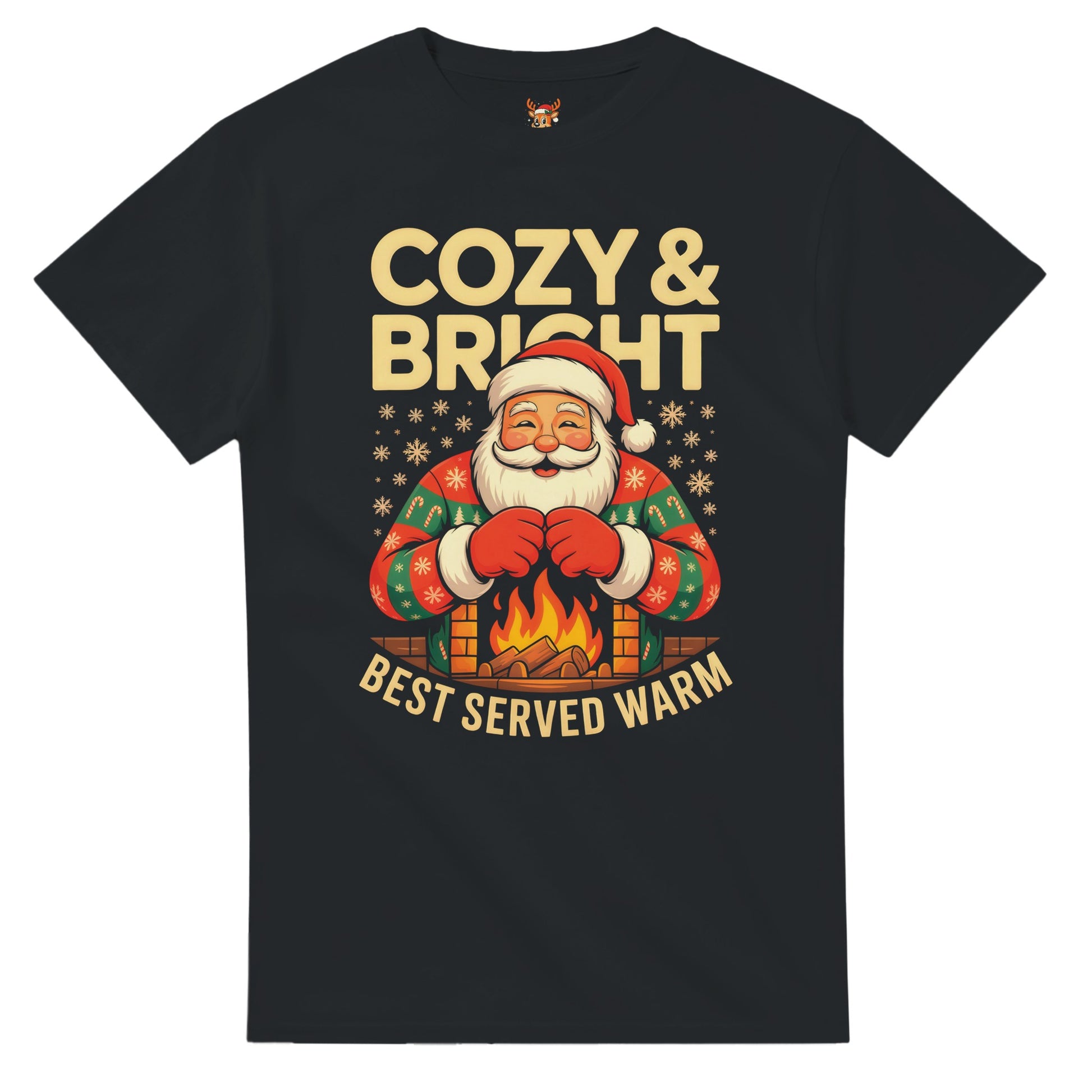 Unisex shirt with Santa design in black or navy.