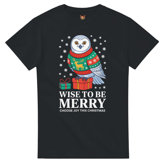 Unisex shirt with owl design in black or navy.