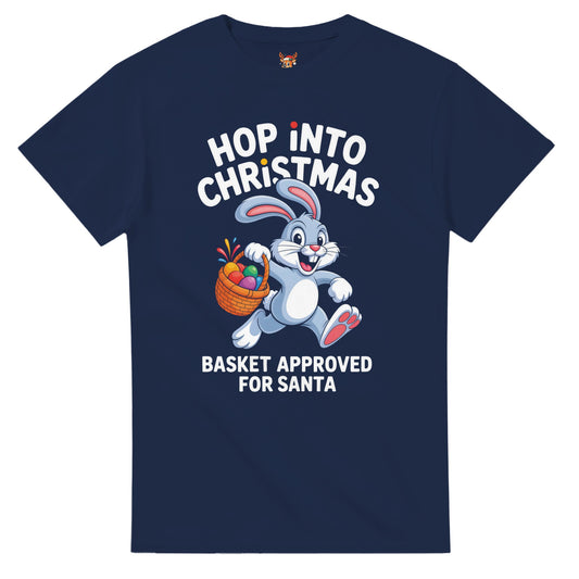 Unisex shirt with bunny design in black or navy.