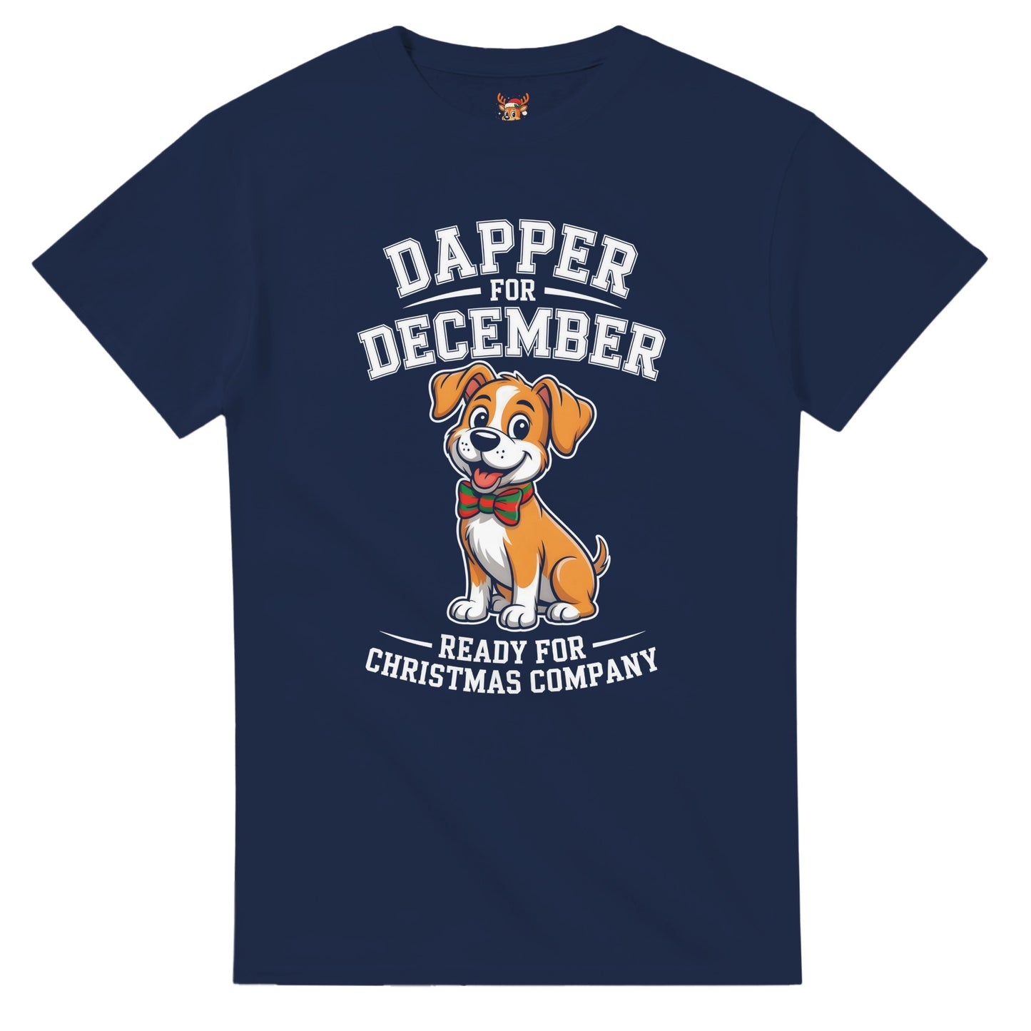 Unisex shirt with dog design in black or navy.