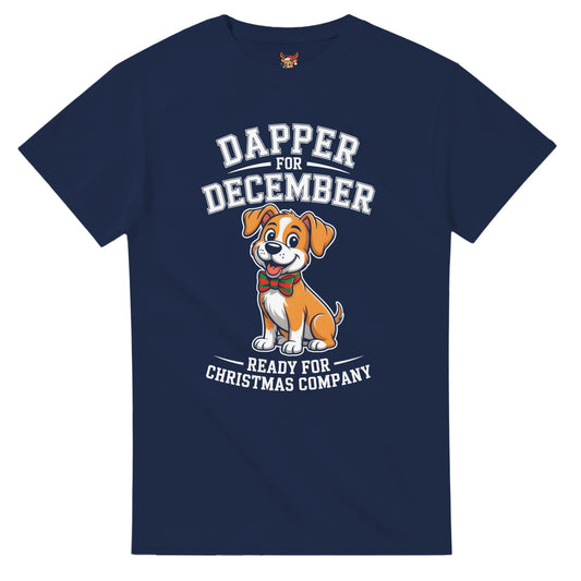 Unisex shirt with dog design in black or navy.