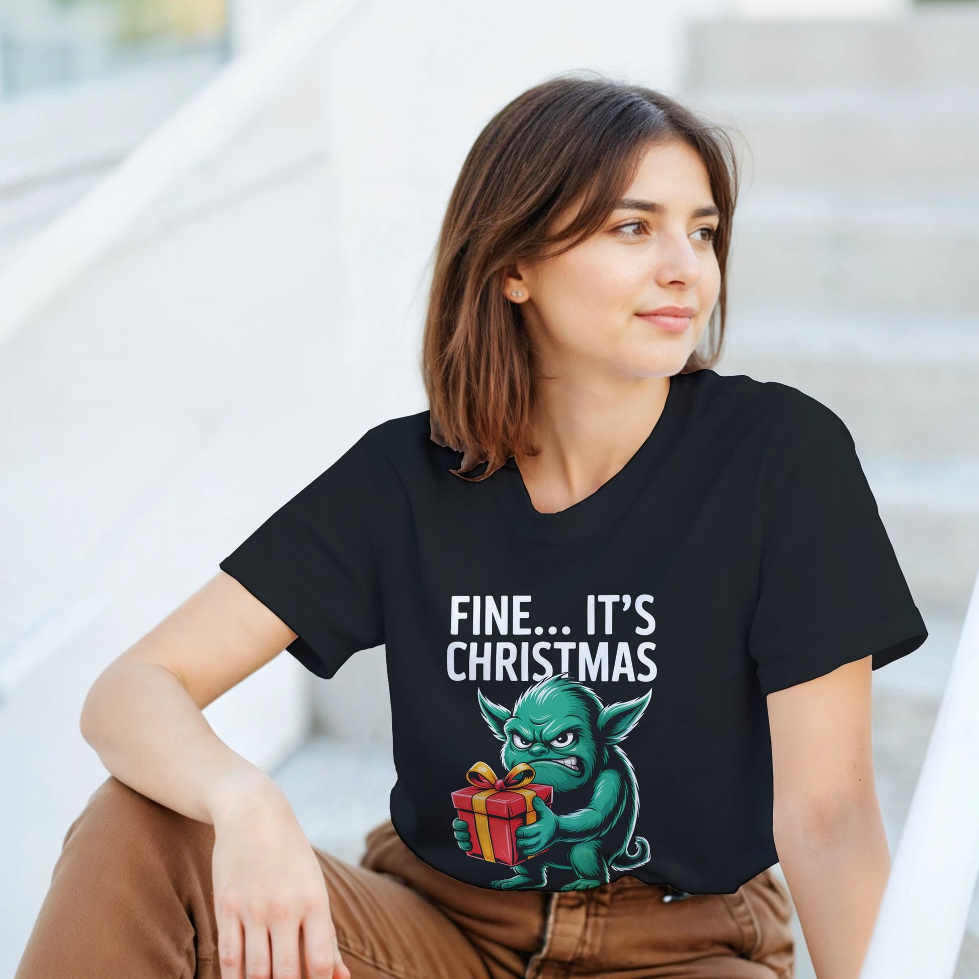 Unisex shirt with goblin design in black or navy.
