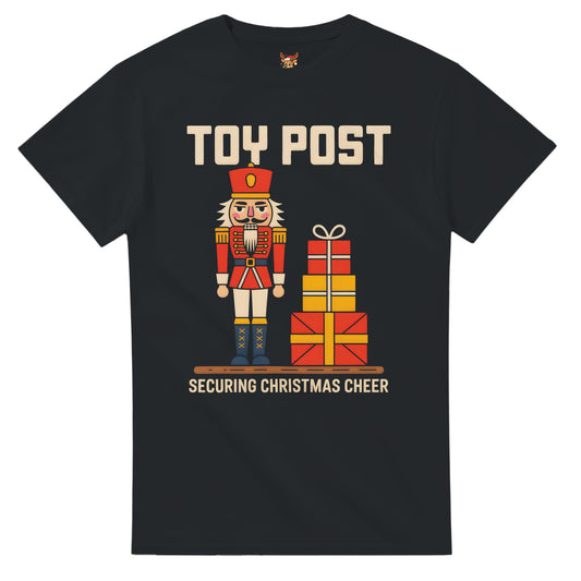 Unisex shirt with nutcracker design in black or navy.