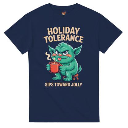 Unisex shirt with goblin design in black or navy.