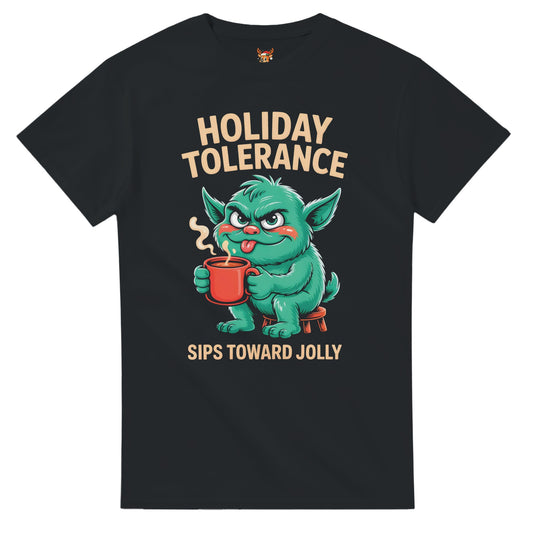 Unisex shirt with goblin design in black or navy.