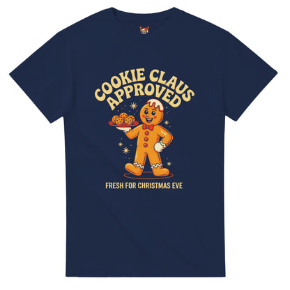 Unisex shirt with gingerbread design in black or navy.