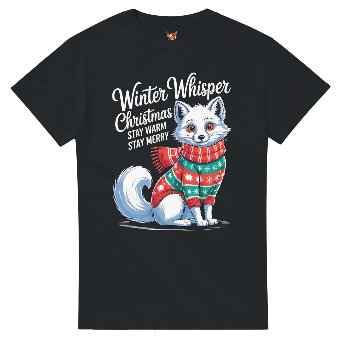 Unisex shirt with fox design in black or navy.