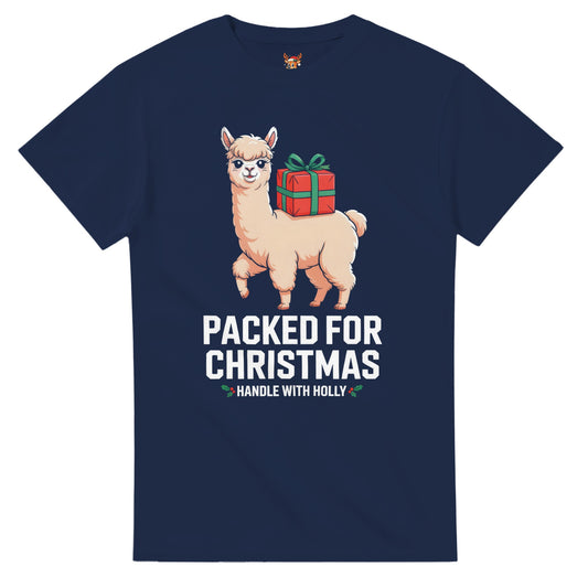 Unisex shirt with llama design in black or navy.