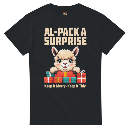 Unisex shirt with alpaca design in black or navy.