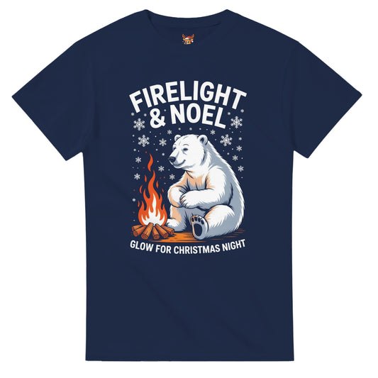 Unisex shirt with polar bear design in black or navy.