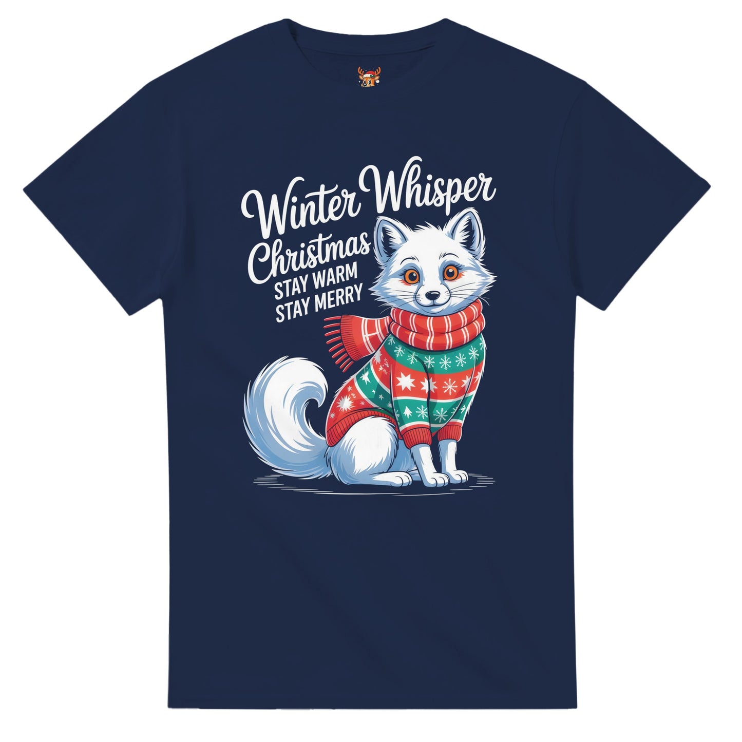 Unisex shirt with fox design in black or navy.