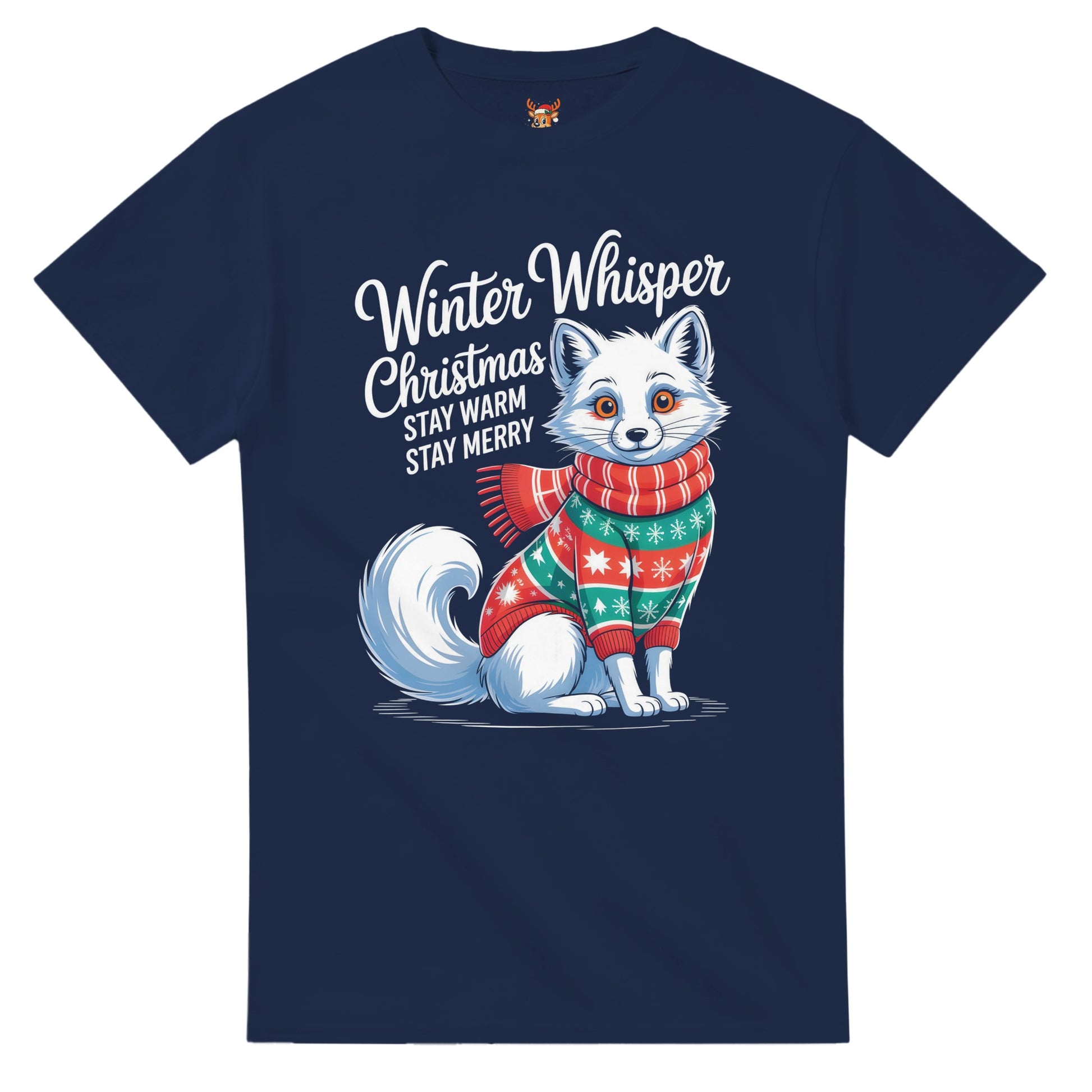 Unisex shirt with fox design in black or navy.