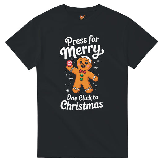 Unisex shirt with gingerbread design in black or navy.