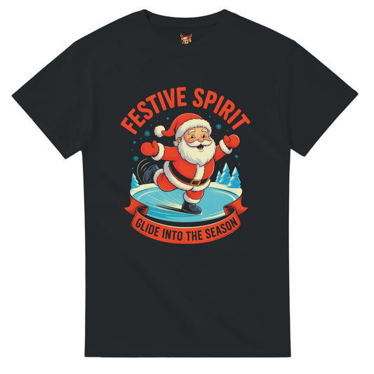 Unisex shirt with Santa design in black or navy.