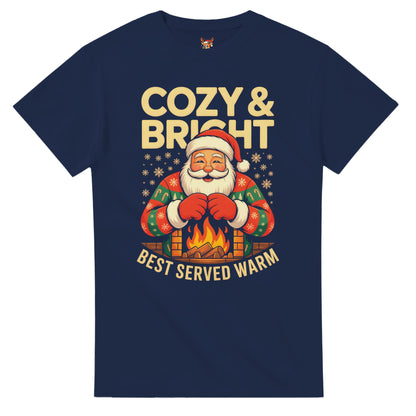 Unisex shirt with Santa design in black or navy.