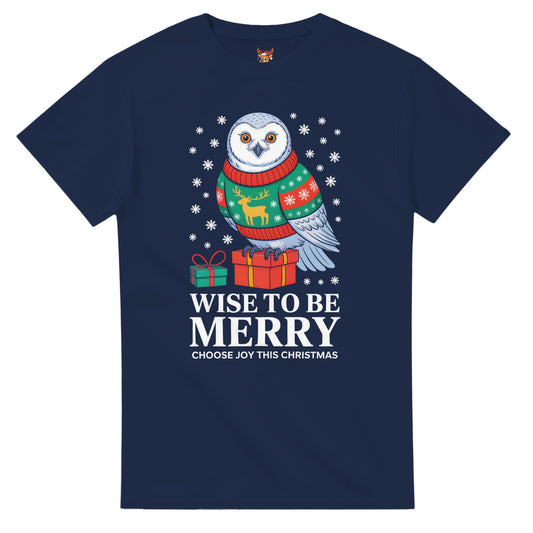 Unisex shirt with owl design in black or navy.