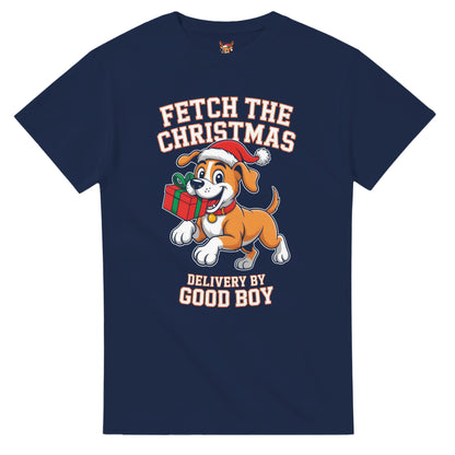 Unisex shirt with dog design in black or navy.