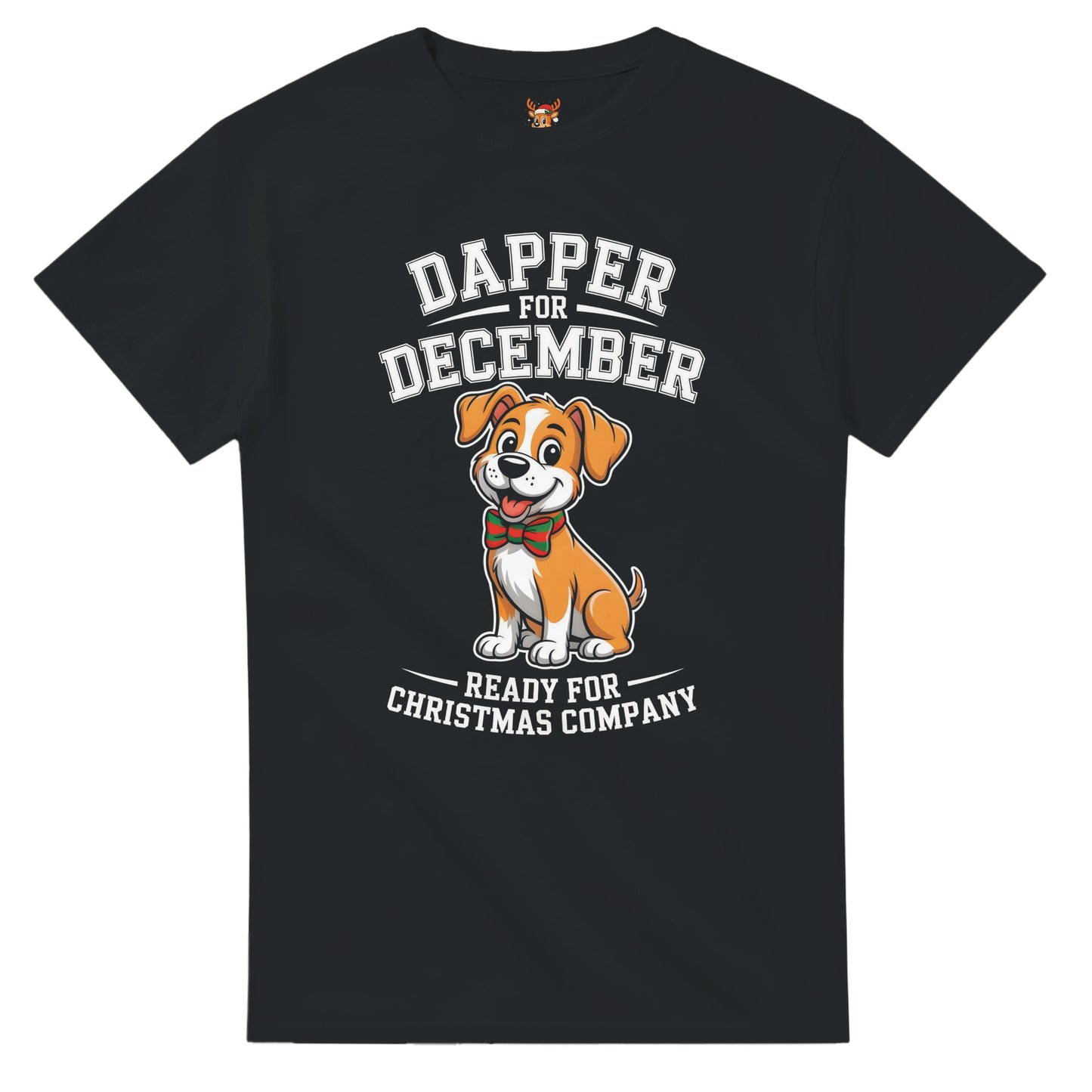 Unisex shirt with dog design in black or navy.