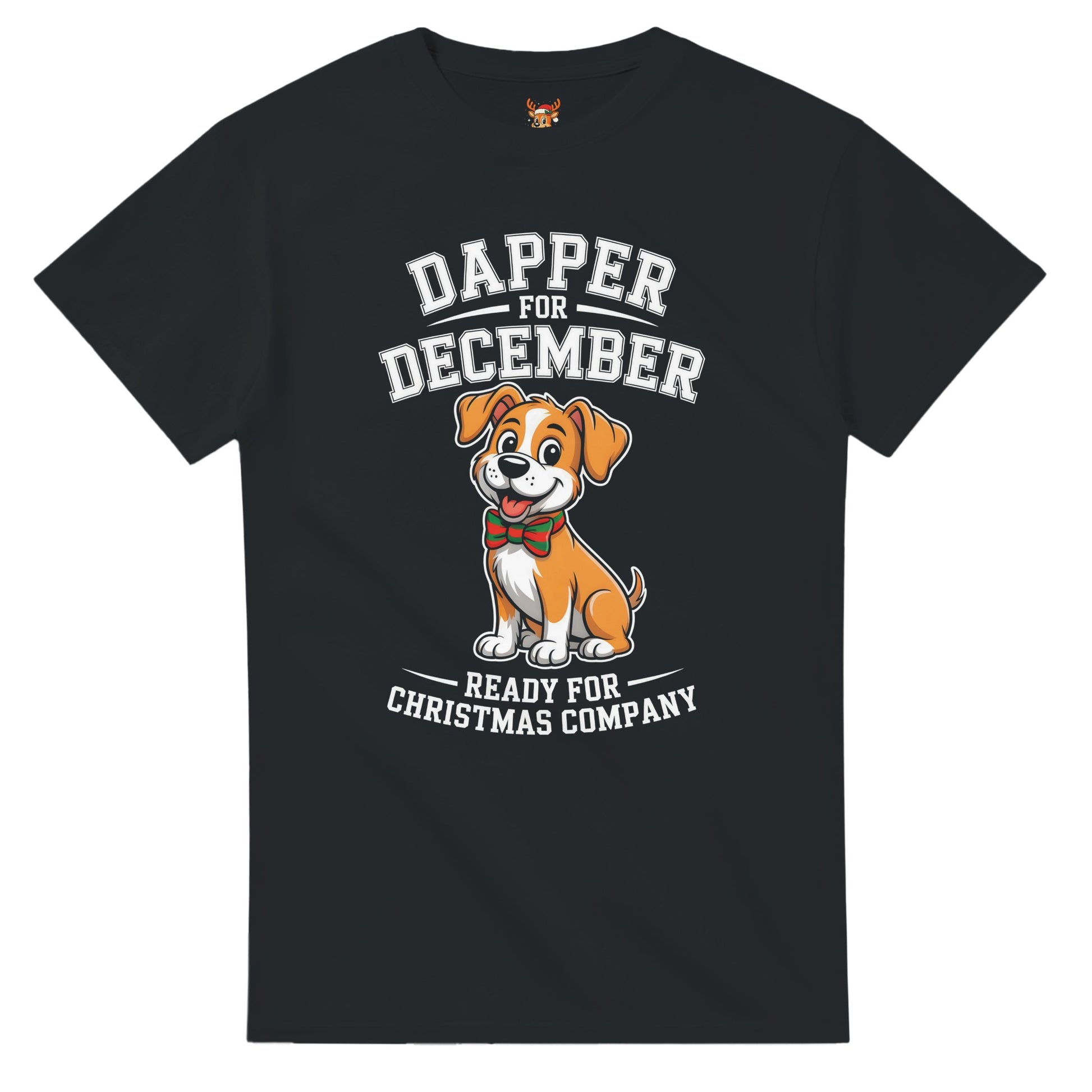 Unisex shirt with dog design in black or navy.