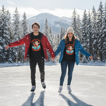 Unisex shirt with Santa design in black or navy.